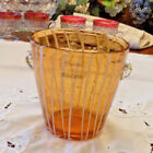 Beautiful Venini for Disarrono Amber w/white stripes Blown glass Ice Bucket