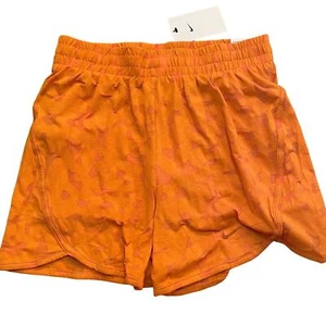 Nike Dri-FIT Breezy Girls High-Waisted Training Shorts, Orange M  - Picture 1 of 4