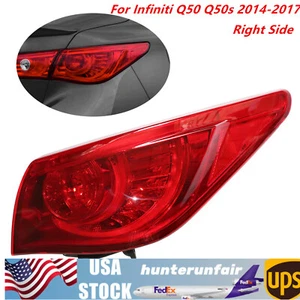 Fits 2014 15-2017 Infiniti Q50 Q50s RH Rear Outer Tail Light Lamp Passenger Side - Picture 1 of 17