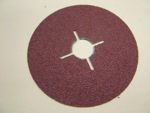 Pack of 10 Fibre sanding discs 115mm extra coarse 24 grit, for angle grinders - Picture 1 of 2
