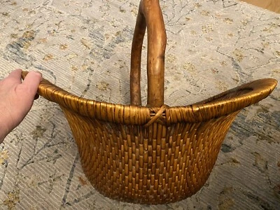 Antique Chinese Gathering Basket - Image 1 of 4