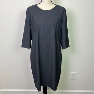 Boss Hugo Boss Damen Nadelstreifen Etuikleid Schwarz Schurwollmischung Größe 14 - Bild 1 von 14