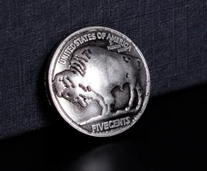 10pc 22*22MM USA Buffalo Nickel Head Leathercraft Coin Belt Conchos Rivet Back - Picture 1 of 8