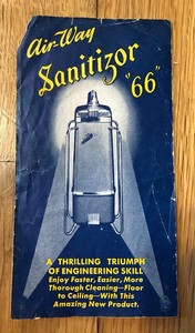 Vintage Antique ADVERTISING BROCHURE AIR WAY ELECTRIC APPLIANCE SANITIZOR 66