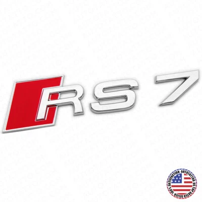 Placa de identificación trasera cromada para Audi RS 7 OEM emblema maletero insignia Sport Sline Foto 1 de 4