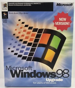 Microsoft Windows 98 Upgrade For Windows Users CD-ROM COMPLETE w/ Product Key - Picture 1 of 10