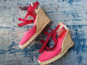 Christian Louboutin Paris Wedges Sz 39/US 8.5 Canvas Sandals Shoes - Picture 1 of 16