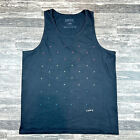 LVFT Live Fit Mens Tank Top Sleeveless Shirt Size L Large in Black W/ Dots