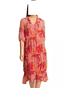 Alba Moda Chiffon Kleid Pink/Multicolor mit Glanzgarneffekten Gr. 46 0823605 (G) - Bild 1 von 6