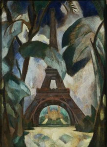 Eiffel Tower and Gardens Print Robert Delaunay 1909 Collectible French Modernism - Picture 1 of 1