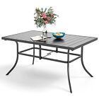 Outdoor Patio Tables With 1.9" Umbrella Hole Metal Rectangular 6 Person Table Us