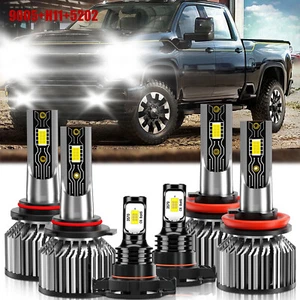 LED Headlight Bulb Hi Low Beam Fog Light For Chevy Silverado 3500 HD 2007-2020 - Bild 1 von 11