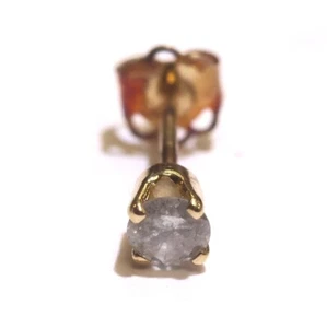 Pendiente redondo de diamantes con tachuelas individuales de oro amarillo de 14k 0,2G - NO ES UN PAR - Imagen 1 de 8