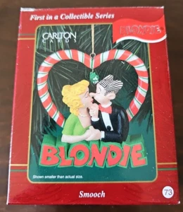 Vintage 1999 Carlton Cards BLONDIE Comics Smooch Holiday Christmas Ornament  F30 - Picture 1 of 7