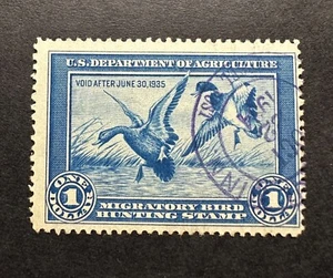 #RW1 1934 - Federal Duck Stamp **MINNESOTA** NG - Cancel - Picture 1 of 2