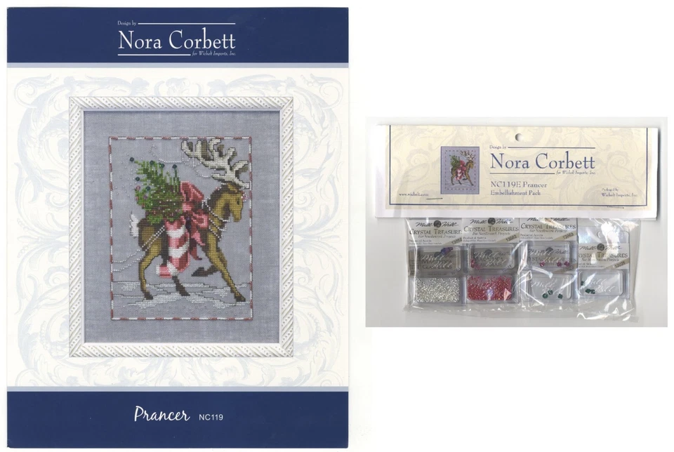 NORA CORBETT (MIRABALIA DESIGNER) Nora Corbett Mirabilia Cross Stitch PATTERN & EMBELLISHMENT PK Prancer NC119
