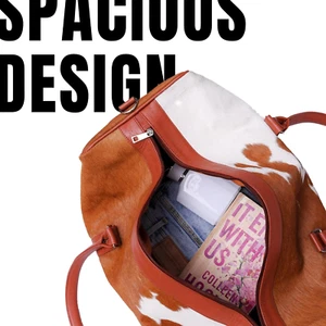 Luxurious Cowhide Duffel Bag for Men's and Women's - Large Size Unisex Travel... - Picture 1 of 12