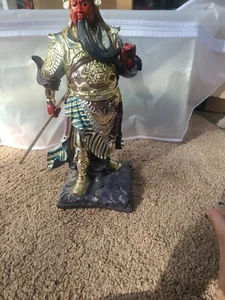 16 Zoll alte China Messing/Silber schwere Statue von Guan Gong Yu Krieger Gott Woosung... - Bild 1 von 4