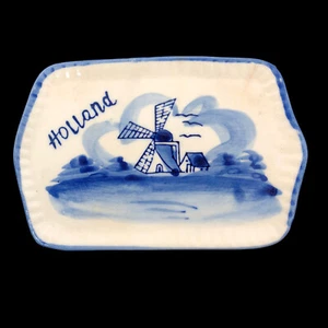 Vintage Mini Delft Blue Plate Delfino Holland 4.5 Inches Wide - Picture 1 of 3