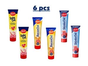 Kavli Soft Spread Cheese Tubes 6X175g Shrimp Bacon Ham Flavor Made in Norway
