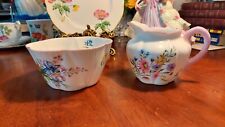 shelley fine bone china wild flower milk jug and sugar bowl