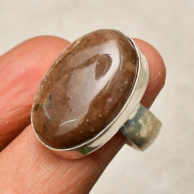 Anello gioiello in argento sterling 925 con pietra preziosa al quarzo ciliegi... - Immagine 1 di 4