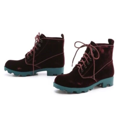 $NUEVO EN CAJA 495 Theyskens' Theory Mujer Yasmin Terciopelo Botas de Combate Talla 6.5 Nuevo en Caja Foto 1 de 4