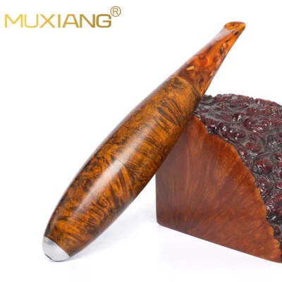MUXIANG Handmade Bruyère Tabakpfeife kleine tragbare Holzpfeife Zeppelin Pfeife