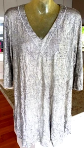 Kathleen Berney - gold/grey --Long Top/ tunic- Size L - Picture 1 of 3