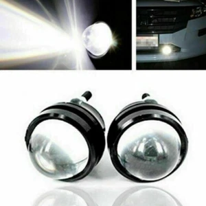 2x LED Blanco Pez Ojo Coche DRL 15W Proyector Lente Lámparas Antiniebla Luz de Carrera Diurna - Imagen 1 de 12