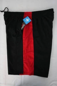 Mens Athletic Shorts Large Red Black Mesh Basketball Workout Gym Running Pocket - Picture 1 of 2