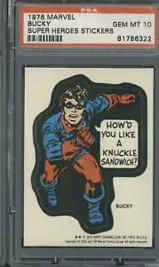 Pegatinas Marvel Super Heroes 1976 Bucky PSA 10 - Imagen 1 de 2