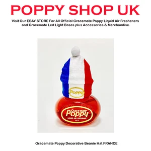 Gracemate Poppy Decorative Beanie Hat FRANCE WITH FREE NEXT DAY DELIVERY - Picture 1 of 4