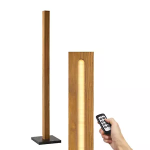 EDISHINE Mid Century Modern Floor Lamp with Remote, Dimmable Wood LED Corner - Picture 1 of 13