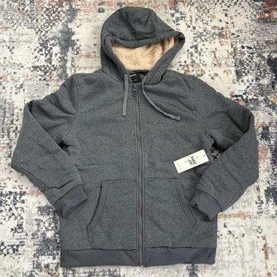 Jaqueta bombardeiro de pele de lã Euro Joy casaco com capuz zíper moletom G carvão - Imagem 1 de 4