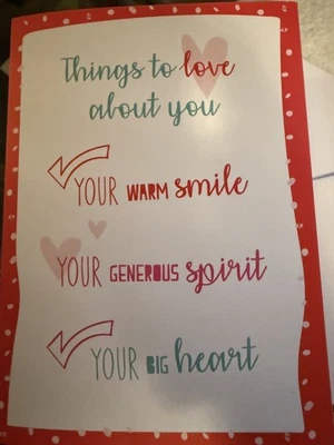 Tarjeta de San Valentín - "Cosas que amar de ti" - aprox 5" X 7" Foto 1 de 3