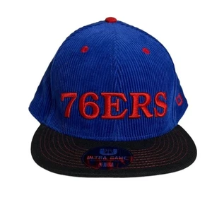 NBA Philadelphia 76ers Ultra Game Blue Corduroy Snap Back Cap Hat New - Picture 1 of 7