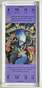Super Bowl XXIV (24) Purple Ticket 1990 New Orleans Terrace Gate X Section 724 - Bild 1 von 6