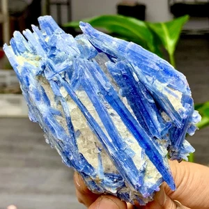 335G Raro!! Bellissima CIANITE blu naturale con cristallo di quarzo esemplare grezzo - Foto 1 di 23