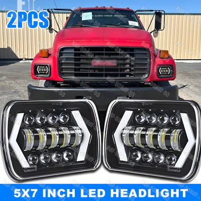 Apto para GMC TopKick C6500 C5500 C4500 Truck 100W 7x6" Faro LED haz alto/bajo Foto 1 de 4