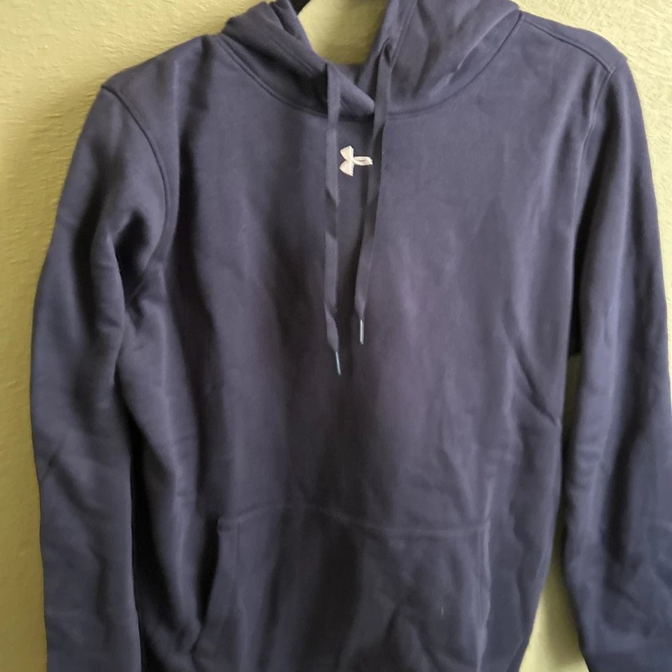 Under Armour UA Womens Fleece Long Sleeve Pullover Blue Hoodie 1300261 Sz Large