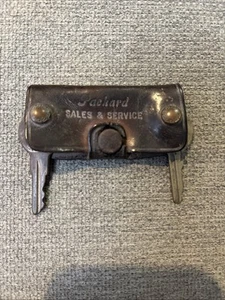 Antikes Packard Leder Schlüsseletui - S. J. Curtis 55 Sunrise Hwy, Merrick, NY - Bild 1 von 8