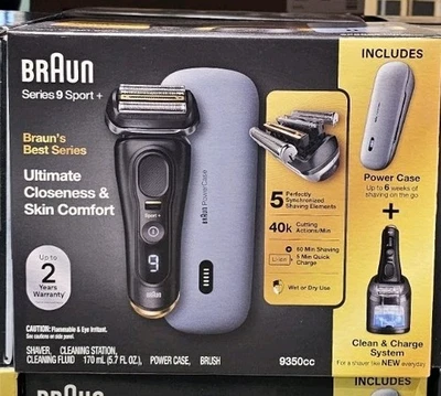 BRAUN Series 9 Sport + 9350CC sistema de limpeza e carga úmida e seca e CAIXA DE ENERGIA NOVA - Imagem 1 de 3