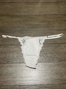 Victoria’s Secret Dream Angels Smooth Lace V-String Panty Gray Medium NWT - Picture 1 of 9