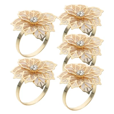  5 Pcs Anello Portatovagliolo Anelli Di Tovaglioli Metallo Delicati - Immagine 1 di 4