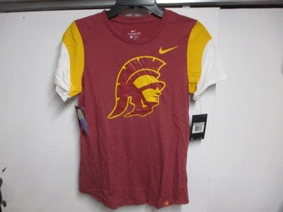 NIKE USC TROJANS WOMENS SOFT T SHIRT (XS) NWT 3 COLOR W/"TROJAN HEAD" LOGO - Image 1 of 4