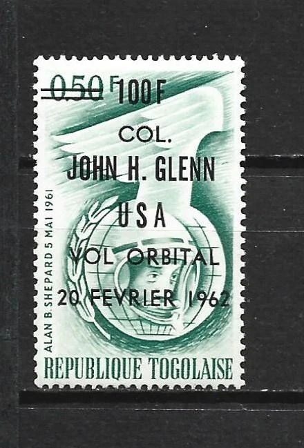TOGO. Año: 1962. Tema: CONQUISTA DEL ESPACIO. SOBRECARGA NEGRA. - Imagen 1 de 1