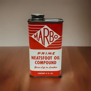 Lata de aceite publicitario vintage MARBO vacía roja blanca - Imagen 1 de 6