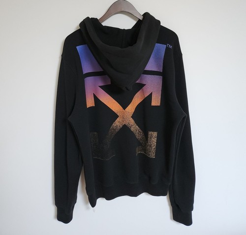 OFF WHITE Felpa con cappuccio freccia degradata bianco sporco OMBB034F21FLE002 130502715