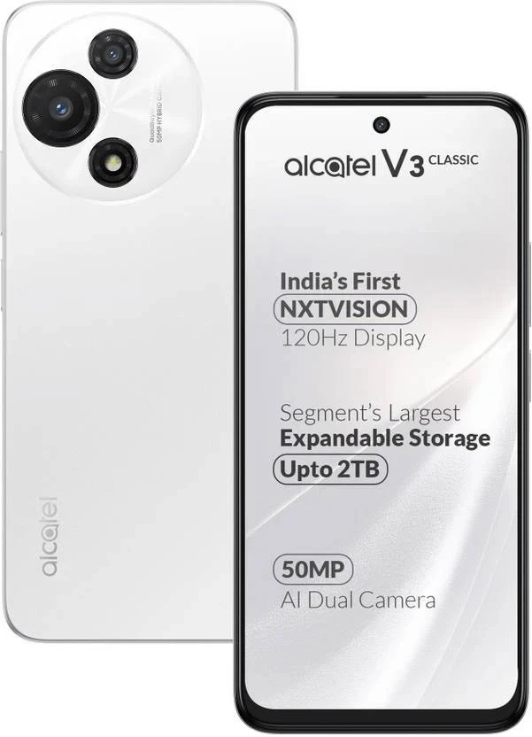 Alcatel V3 Classic 5G (Halo White, 4GB RAM 128GB) Dimensioni 6300 NFC - Immagine 1 di 4